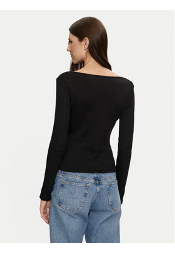 Brave Soul Bluzka LLT-624SARAH Czarny Slim Fit. Kolor: czarny. Materiał: bawełna