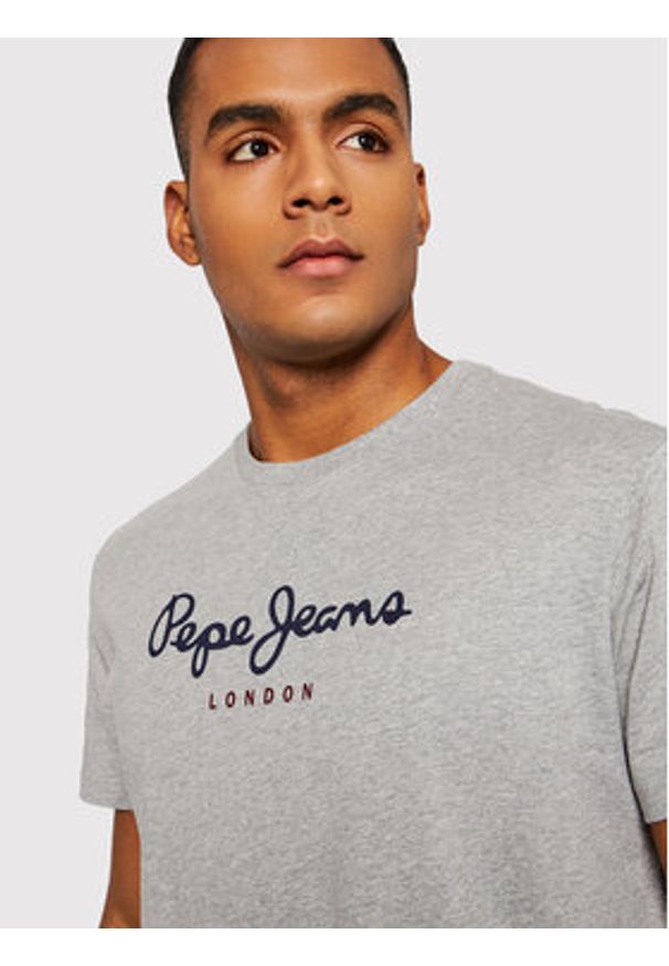 Pepe Jeans T-Shirt Eggo PM508208 Szary Regular Fit. Kolor: szary. Materiał: bawełna