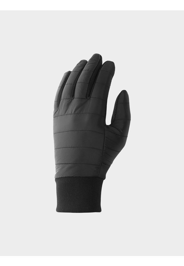 4f - Rękawiczki dzianinowe Touch Screen uniseks - czarne. Kolor: czarny. Materiał: dzianina. Sezon: zima. Styl: casual