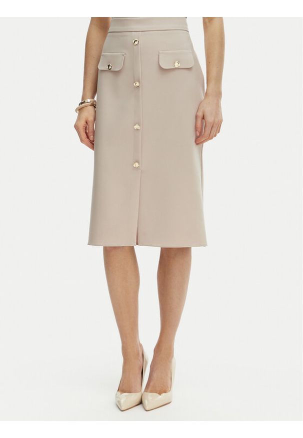 Rinascimento Spódnica ołówkowa CFC0128271003 Beżowy Slim Fit. Kolor: beżowy. Materiał: syntetyk
