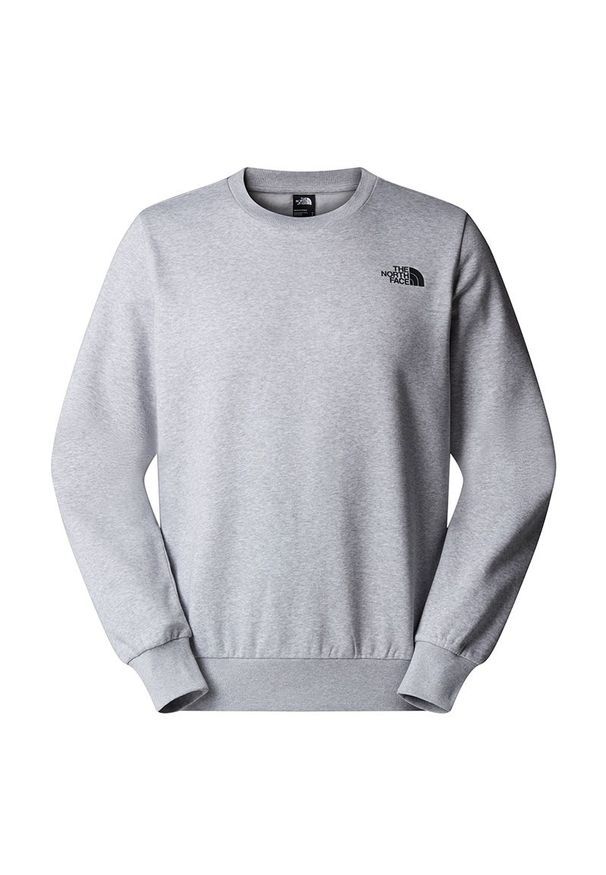 Bluza męska The North Face Simple Dome Crew 0A89FBDYX1 - szara. Okazja: na co dzień. Typ kołnierza: bez kaptura. Kolor: szary. Materiał: poliester, bawełna, materiał. Styl: casual, klasyczny