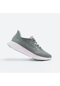 KIPRUN - Buty do biegania damskie Kiprun KS900 Light. Kolor: zielony, biały, wielokolorowy. Materiał: materiał. Szerokość cholewki: normalna. Wzór: geometria. Sport: fitness