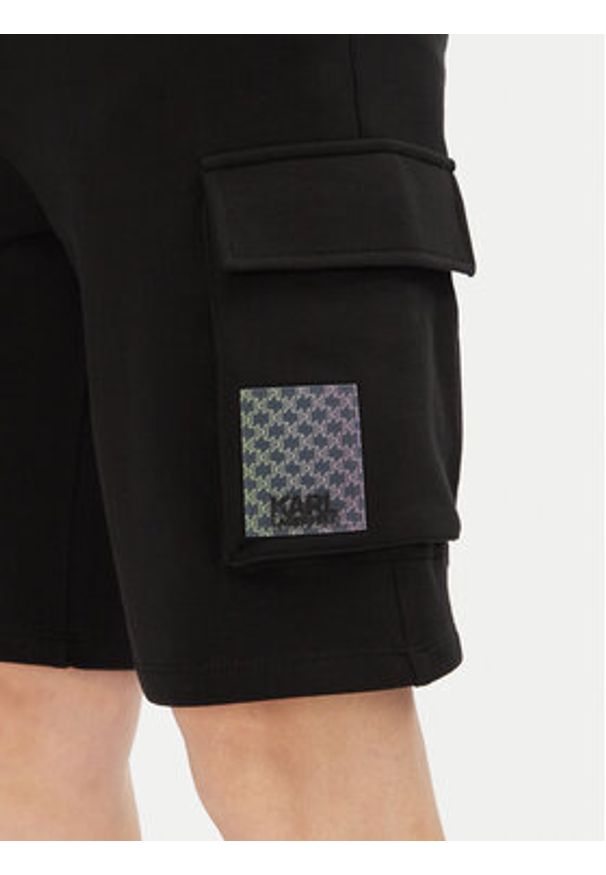 Karl Lagerfeld - KARL LAGERFELD Szorty sportowe 705402 552917 Czarny Regular Fit. Kolor: czarny. Materiał: bawełna. Styl: sportowy