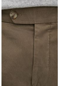 BOSS spodnie męskie kolor zielony w fasonie chinos. Kolor: zielony. Materiał: tkanina