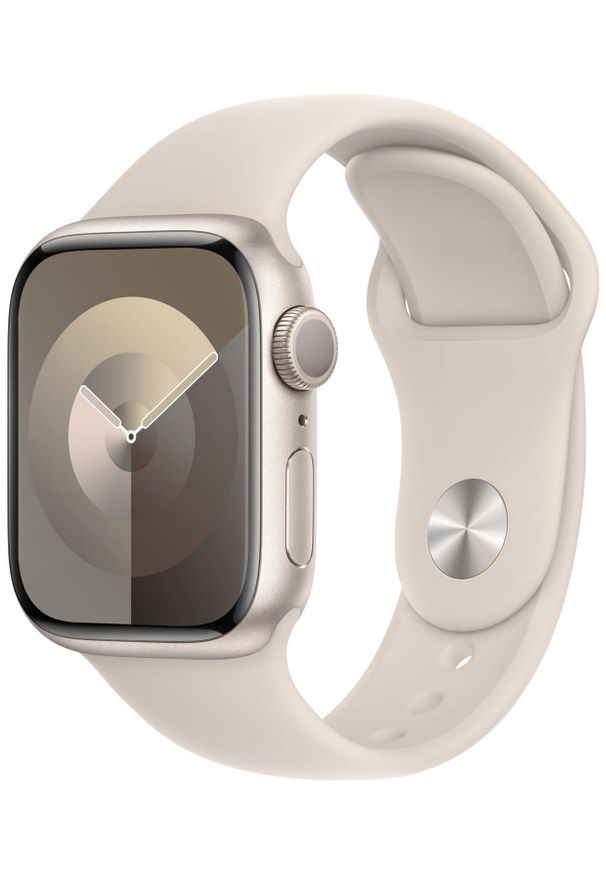 APPLE - Smartwatch Apple Watch 9 GPS 41mm aluminium Księżycowa Poświata | Księżycowa Poświata pasek sportowy M/L. Rodzaj zegarka: smartwatch. Materiał: materiał. Styl: sportowy