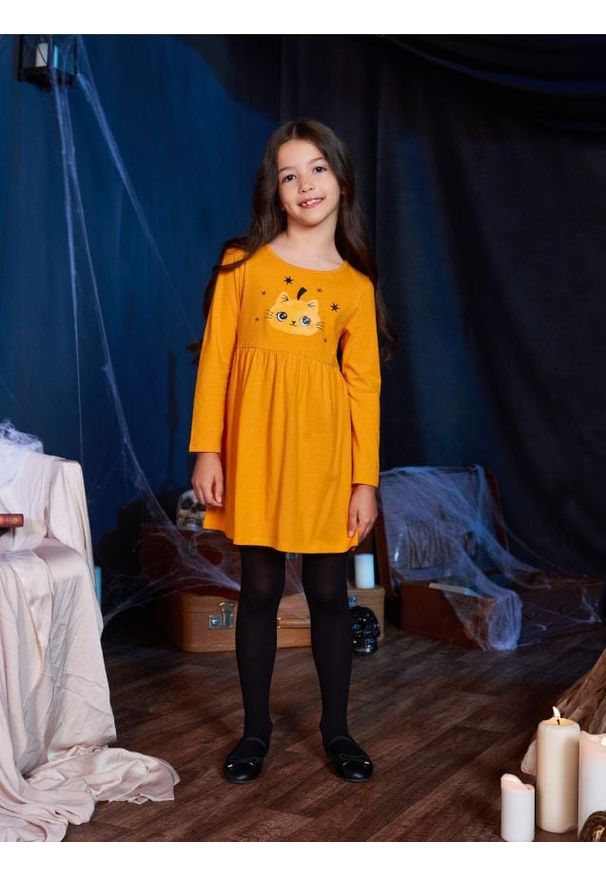 Sinsay - Sukienka mini - pomarańczowy. Kolor: pomarańczowy. Długość: mini