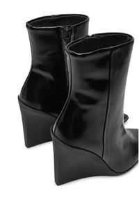 Calvin Klein Botki Wedge Ankle Boot 90 HW0HW02256 Czarny. Kolor: czarny. Materiał: skóra