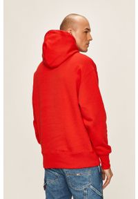 Tommy Jeans - Bluza bawełniana. Typ kołnierza: kaptur. Kolor: czerwony. Materiał: bawełna. Wzór: gładki, aplikacja #2