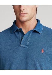 Ralph Lauren - RALPH LAUREN - Granatowa koszulka polo Mesh. Typ kołnierza: polo. Kolor: niebieski. Materiał: mesh. Długość: długie. Wzór: haft, ze splotem #3