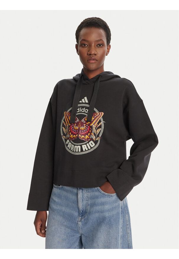 Adidas - adidas Bluza Farm JL8607 Czarny Loose Fit. Kolor: czarny. Materiał: bawełna