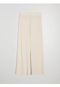 Sinsay - Strukturalne spodnie wide leg - kremowy. Kolor: kremowy #1