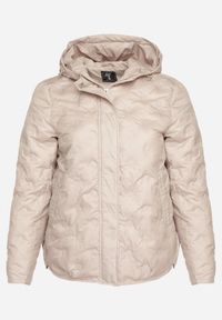 Born2be - Beżowa Pikowana Kurtka Przejściowa z Kapturem Arivitte. Okazja: na co dzień. Typ kołnierza: kaptur. Kolekcja: plus size. Kolor: beżowy. Materiał: jeans. Styl: casual, elegancki #3