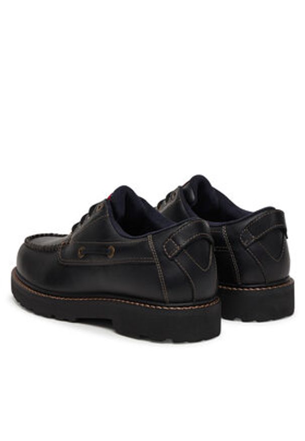 Tommy Jeans Półbuty Archive '01 Boat Shoe Leather EM0EM01651 Czarny. Kolor: czarny. Materiał: skóra