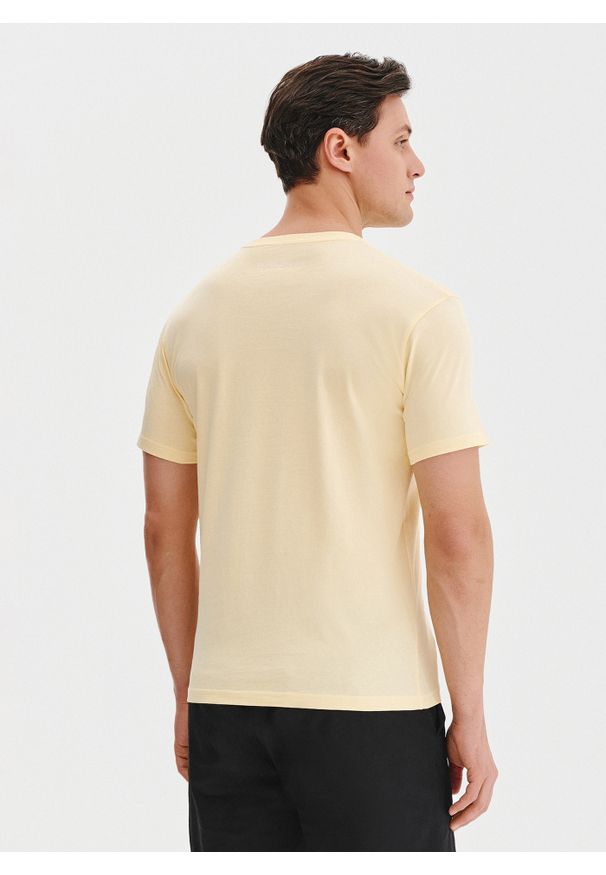 Pako Lorente - PAKO LORENTE – Bawełniany żółty t-shirt. Okazja: na co dzień. Kolor: niebieski, zielony, żółty. Materiał: bawełna. Styl: casual