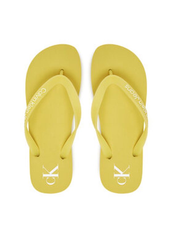 Calvin Klein Jeans Japonki Beach Sandal Transparent Tpu YW0YW01829 Żółty. Kolor: żółty. Materiał: syntetyk
