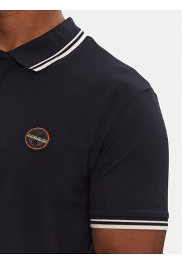 Napapijri Polo E-Macas NP0A4ID51761 Granatowy Regular Fit. Typ kołnierza: polo. Kolor: niebieski. Materiał: bawełna