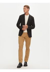 Calvin Klein Chinosy Modern Twill K10K113696 Khaki Slim Fit. Kolor: brązowy. Materiał: bawełna