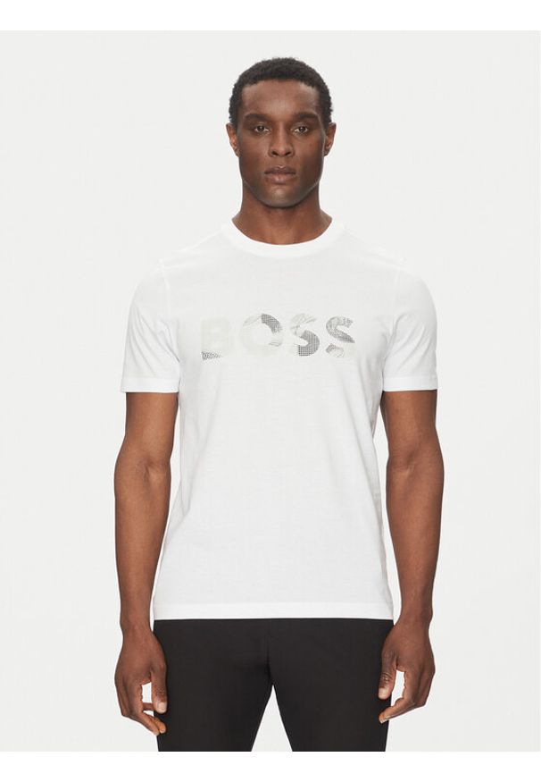 BOSS T-Shirt Glamping 50537834 Biały Regular Fit. Kolor: biały. Materiał: bawełna