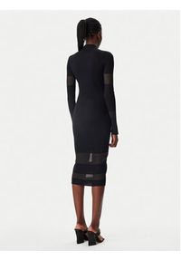 Patrizia Pepe Sukienka dzianinowa 8A1420/K078-K103 Czarny Slim Fit. Kolor: czarny. Materiał: wiskoza