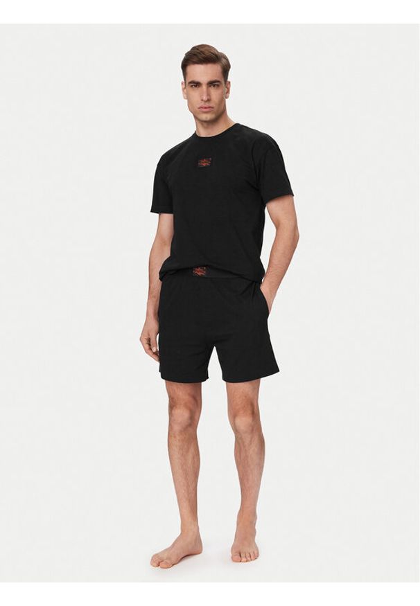 Hugo - HUGO Piżama 50559742 Czarny Regular Fit. Kolor: czarny. Materiał: bawełna