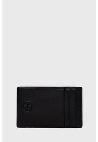 Tory Burch etui na karty skórzane damski kolor czarny. Kolor: czarny. Materiał: skóra. Wzór: gładki #1
