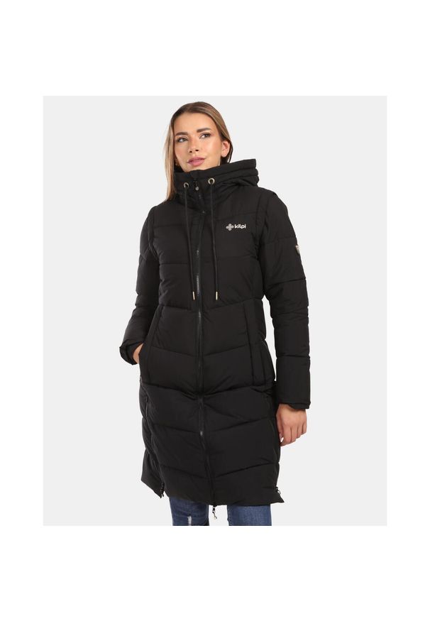 Damski płaszcz ocieplany Kilpi SALI-W. Kolor: czarny. Sport: turystyka piesza