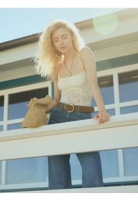 Reserved - Koronkowe body - złamana biel. Materiał: koronka. Wzór: koronka #1