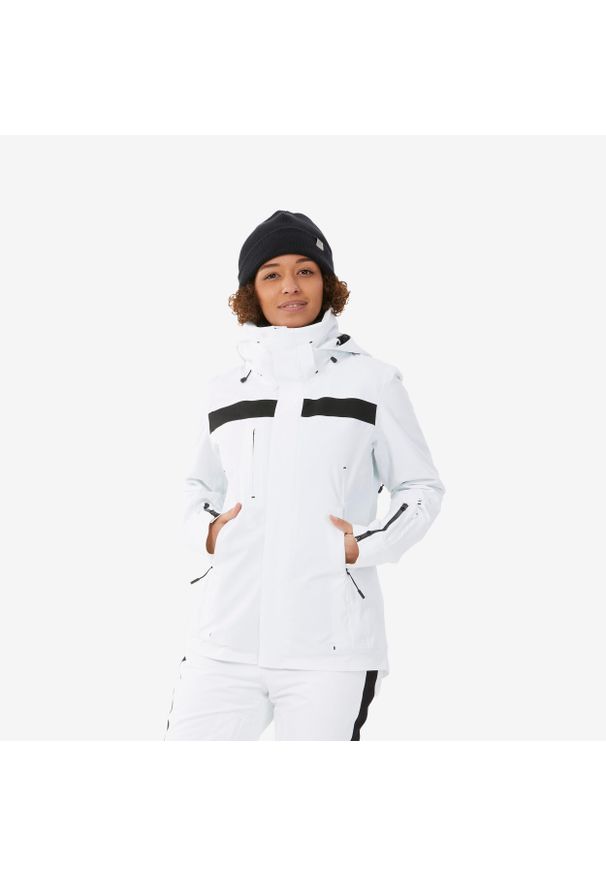 WEDZE - Kurtka narciarska i snowboardowa damska Wedze JKT 900. Kolor: biały, wielokolorowy, czarny. Sezon: zima. Sport: snowboard, narciarstwo