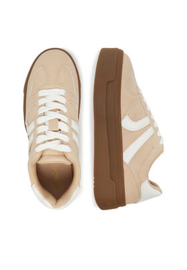 DeeZee Sneakersy AM2518 Beżowy. Kolor: beżowy. Materiał: skóra