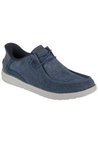 skechers - Buty sportowe Sneakersy męskie, Slip-Ins: Melson - Coronado. Kolor: niebieski. Materiał: materiał. Sport: turystyka piesza