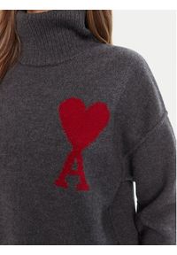 AMI PARIS Sweter BFUKS006.018 Szary Regular Fit. Kolor: szary. Materiał: wełna #5