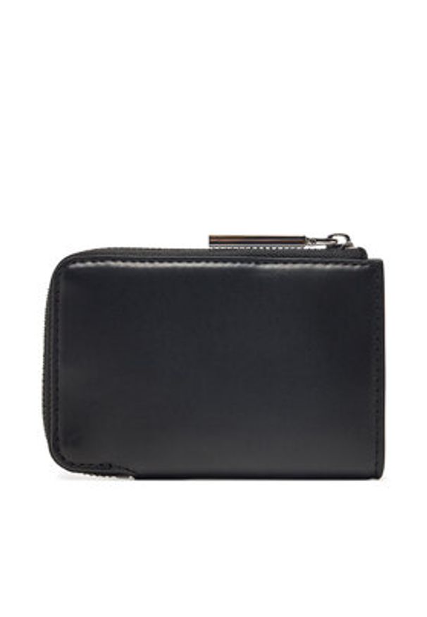 Calvin Klein Portfel damski Embossed Logo Zip Cardholder K60K613157 Czarny. Kolor: czarny. Materiał: skóra