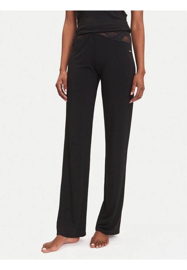 BOSS Spodnie piżamowe Peony 50545596 Czarny Relaxed Fit. Kolor: czarny