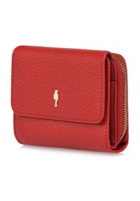 Ochnik - Czerwony skórzany portfel damski z ochroną RFID. Kolor: czerwony. Materiał: skóra