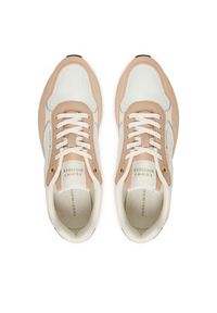 TOMMY HILFIGER - Tommy Hilfiger Sneakersy Mix Material Runner FW0FW08950 Écru. Materiał: zamsz, skóra #4