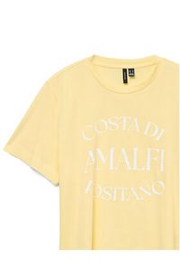 Vero Moda T-Shirt Sonna 10327143 Żółty Regular Fit. Kolor: żółty. Materiał: bawełna #8