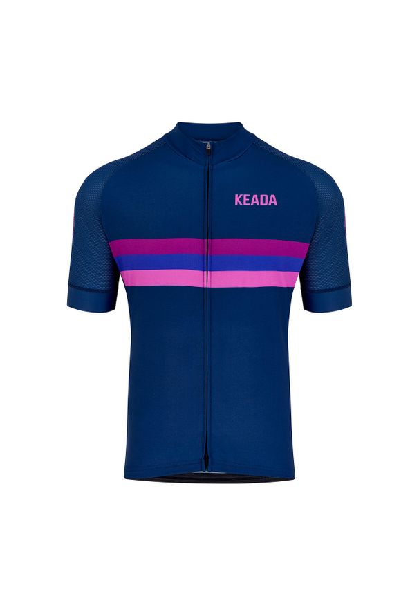 KEADA SPORTS - Damska koszulka rowerowa z krótkim rękawem - Sunset. Kolor: fioletowy. Długość rękawa: krótki rękaw. Długość: krótkie. Sport: kolarstwo, fitness
