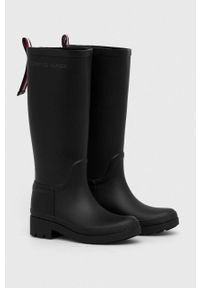 TOMMY HILFIGER - Tommy Hilfiger kalosze TOMMY RUBBERBOOT damskie kolor czarny FW0FW07665. Nosek buta: okrągły. Kolor: czarny. Materiał: guma #5