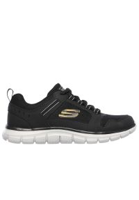 skechers - Buty męskie Skechers Track Knockhill 232001BKGD - czarne. Okazja: na co dzień. Zapięcie: sznurówki. Kolor: czarny. Materiał: guma, skóra. Szerokość cholewki: normalna. Model: Skechers Sport