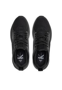 Calvin Klein Jeans Sneakersy Retro Tennis Low Lace Mix Mg Mtr YW0YW01497 Czarny. Kolor: czarny. Materiał: skóra