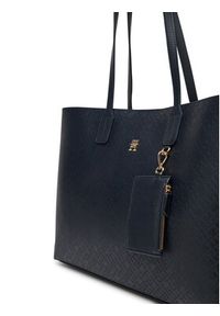 TOMMY HILFIGER - Tommy Hilfiger Torebka Th Distinct Tote Mono AW0AW17195 Granatowy. Kolor: niebieski. Materiał: skórzane #5