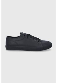 Calvin Klein Jeans Buty skórzane kolor czarny. Nosek buta: okrągły. Zapięcie: sznurówki. Kolor: czarny. Materiał: skóra