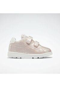 Buty do chodzenia niemowlęce Reebok Royal Complete CLN 2. Zapięcie: rzepy. Kolor: biały, wielokolorowy, różowy. Materiał: guma, materiał, tkanina, syntetyk. Szerokość cholewki: normalna. Model: Reebok Royal. Sport: turystyka piesza