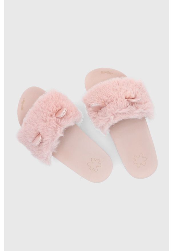 Flip*Flop Kapcie kolor różowy. Kolor: różowy. Materiał: materiał. Wzór: gładki