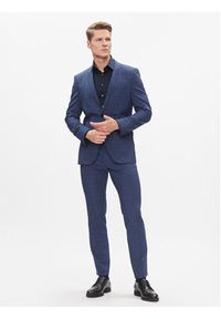 Calvin Klein Koszula K10K112301 Granatowy Slim Fit. Kolor: niebieski. Materiał: bawełna