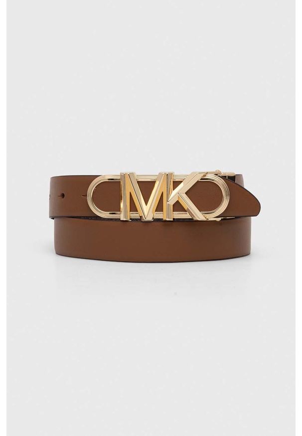 MICHAEL Michael Kors pasek dwustronny damski kolor brązowy. Kolor: brązowy
