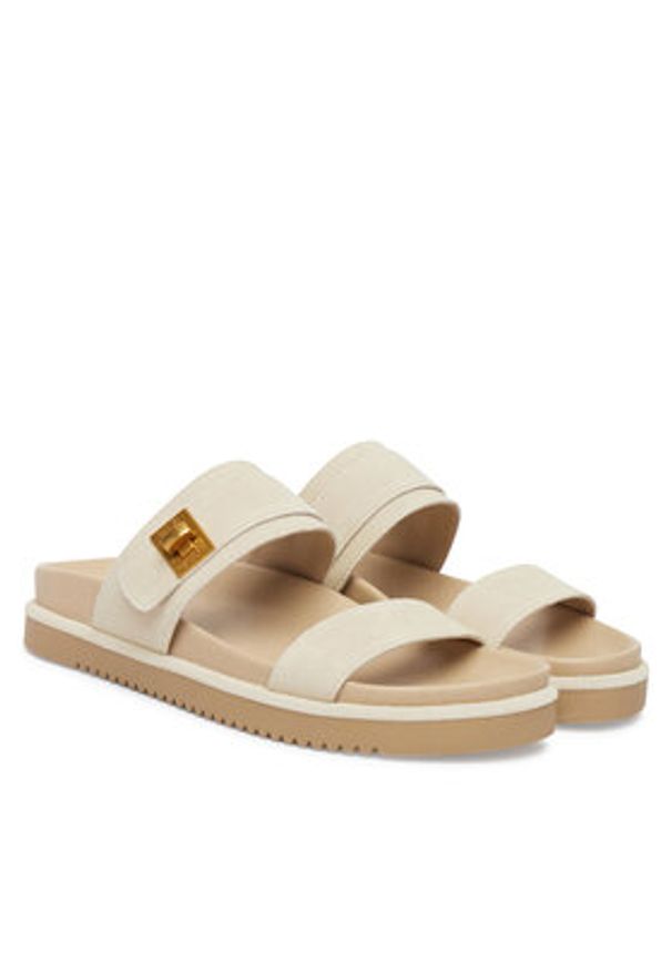 Steve Madden Klapki Take-TWO 11005321 Beżowy. Kolor: beżowy. Materiał: skóra, zamsz