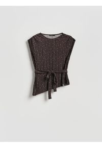 Reserved - Asymetryczny top - wielobarwny. Materiał: tkanina. Styl: klasyczny #1