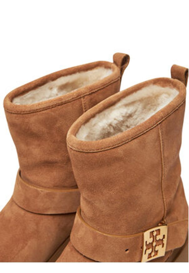 Tory Burch Botki 165418 Brązowy. Kolor: brązowy. Materiał: skóra, zamsz