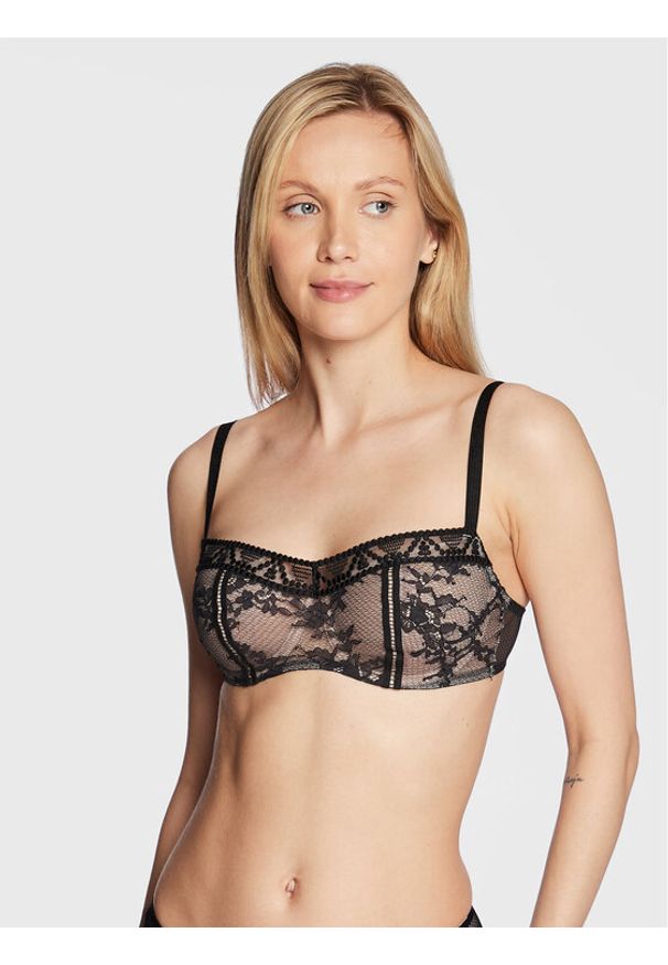 Passionata Biustonosz balkonetka P49J10 Czarny. Kolor: czarny. Materiał: syntetyk